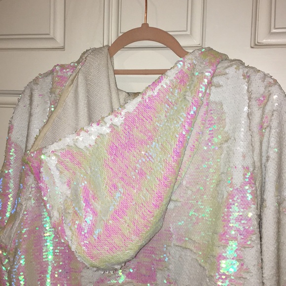 bglittz Jackets & Coats Long Sequin Kimono Jacket With Hood Poshmark